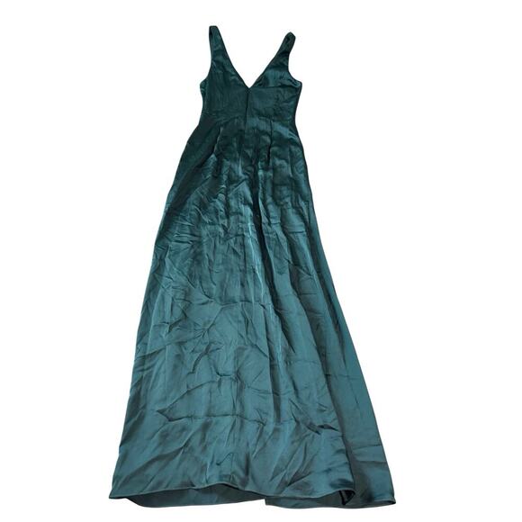 NWT After Regular Length Evergreen Dress Satin Faux Wrap Gown - Picture 4 of 10